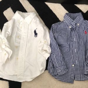 Two gently worn Ralph Lauren 12month baby shirts.